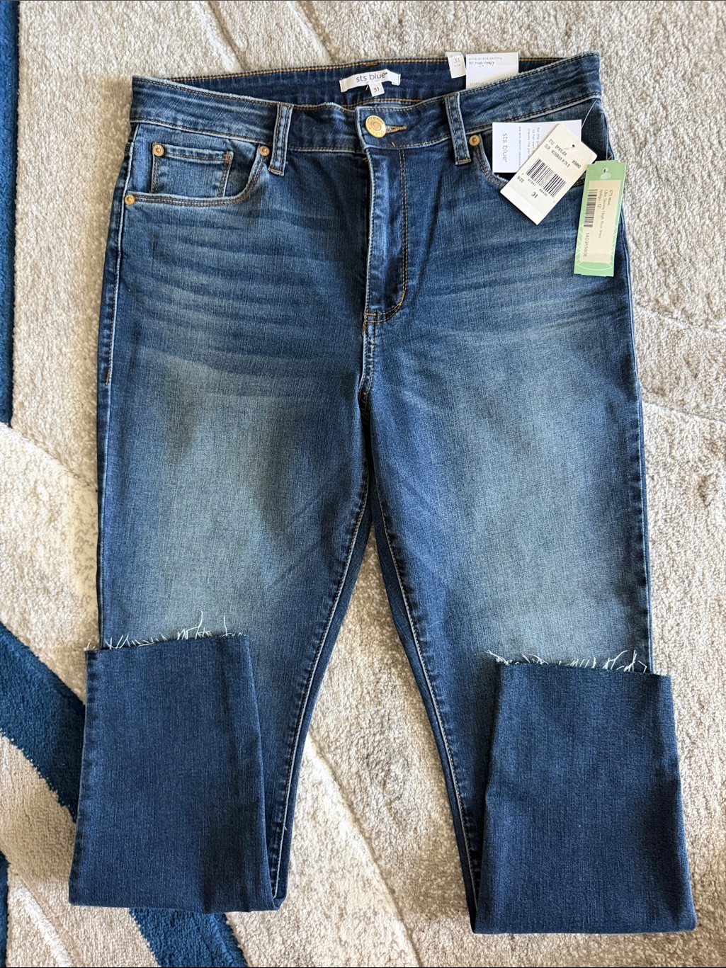 Sts Blue Denim Jeans With Raw Cuff In Blue Sz 31 Nwt